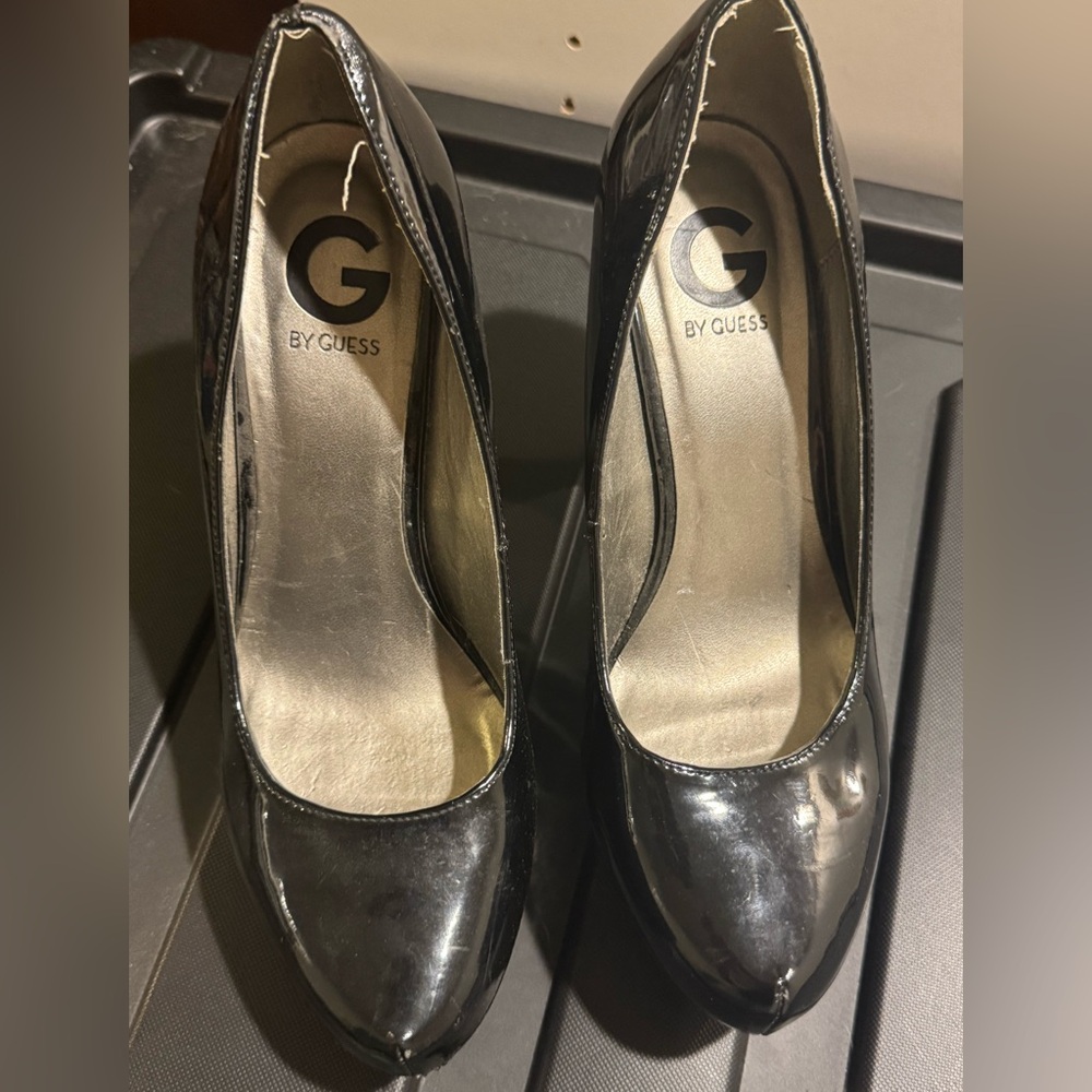 Guess Women's Shiny Black Heels